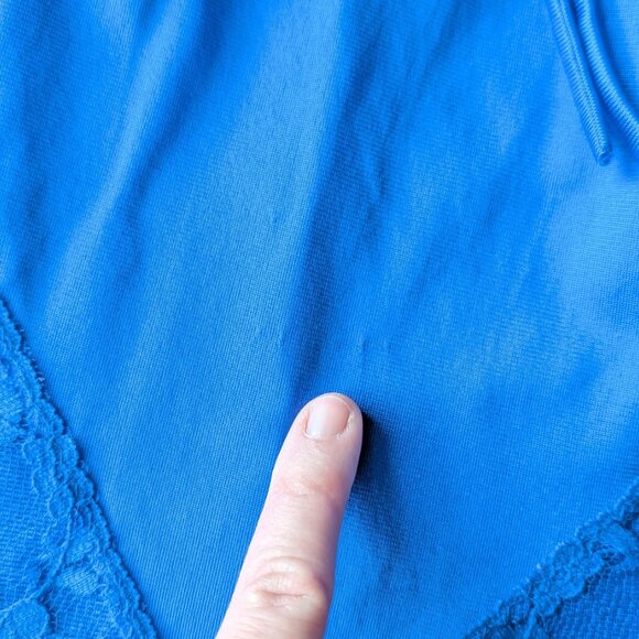 Vintage Blue Lace One-Piece Lingerie Bodysuit medium - Picture 6 of 9